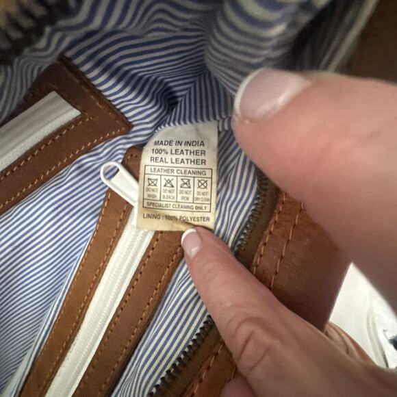 VTG Noonday Collection Tote Bag Purse Rustic Leather Large Brown Retro Aged Boho - Picture 12 of 12